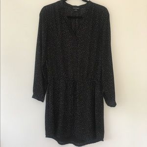 Black long sleeve dress draw string waist M